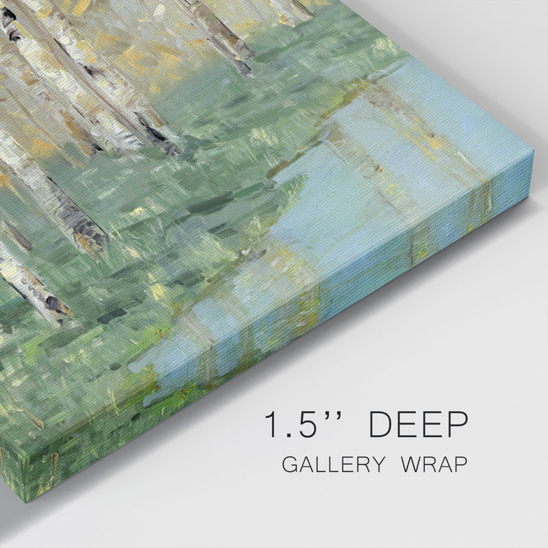 Birch River Reflections - Ensemble de 3 peintures sur toile tendue, H 12 po x l 24 po x P 1,5 po