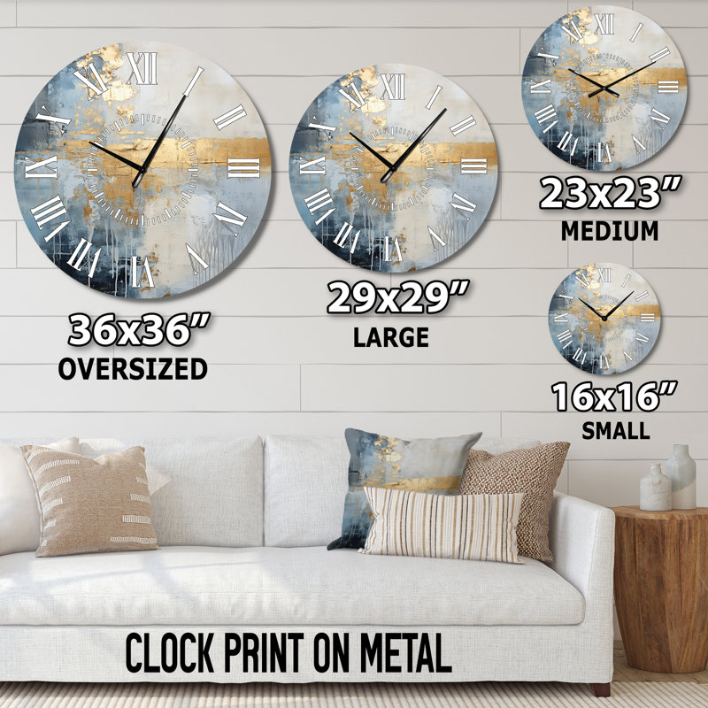 Horloge murale beige et or, Médium