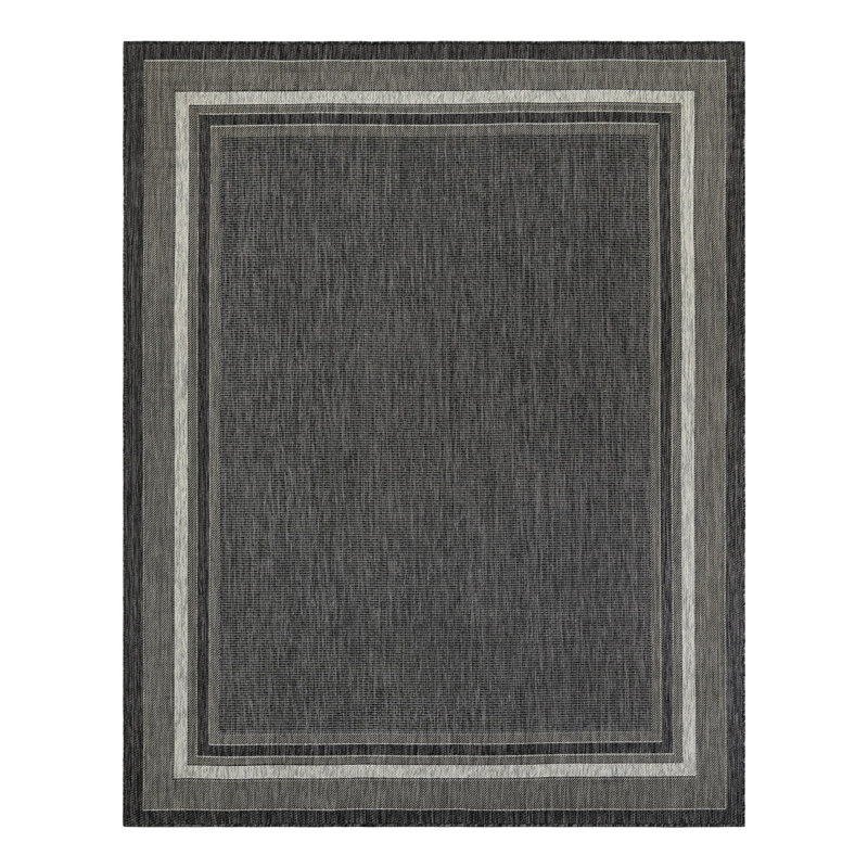 Tapis intérieur / extérieur Sevinc, Rectangle 7'10" x 11', Black