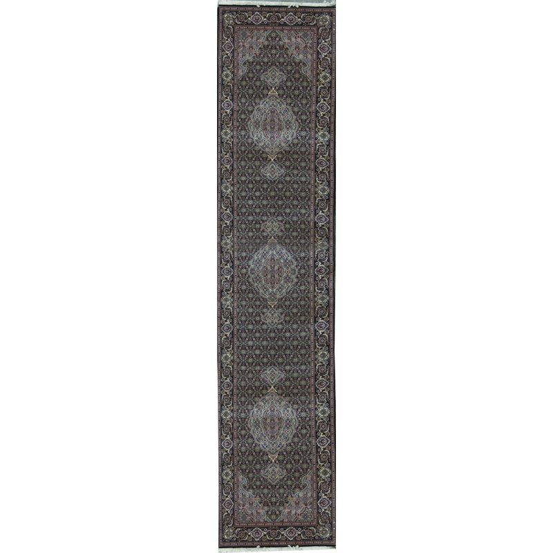 Tapis vert et vert noué à la main de haute qualité
