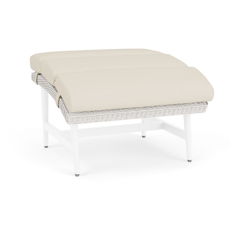 Cascade Outdoor Ottoman, Sailcloth Sailor, White