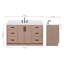 Meuble-lavabo ovale simple de 61 pouces avec comptoir en quartz blanc pur de 1,5 pouce couleur moka-366003961-366003959