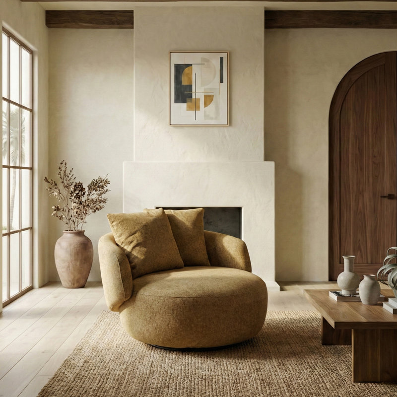 Chaise pivotante Karolie, Marron clair