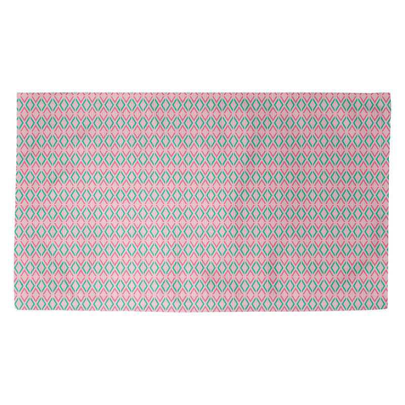 Tapis géométrique rouge / vert Avicia, Rectangle 3 pi 3 po x 5 pi 3 po