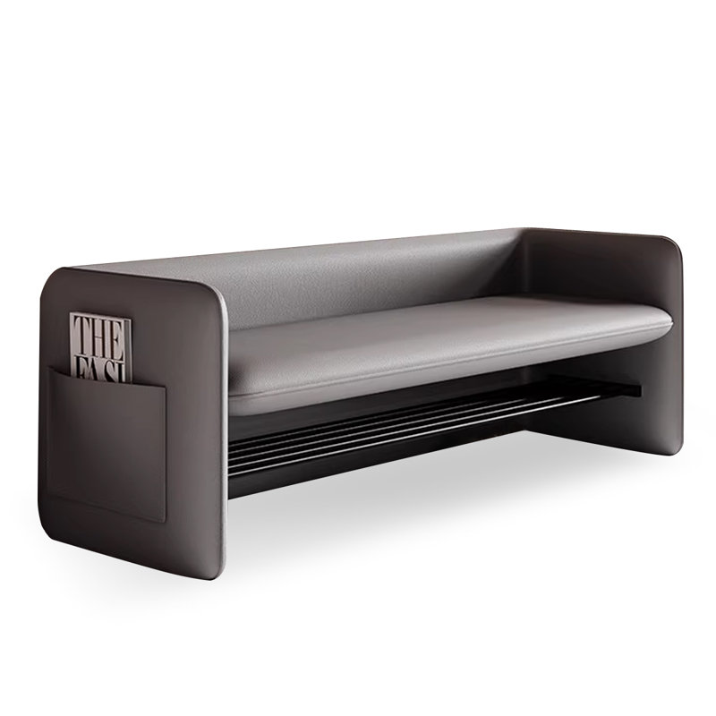 Banc rembourré, Gris clair
