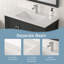 Meuble-lavabo moderne avec lavabo 35,5 po, armoire de rangement pour salle de bain avec portes à fermeture douce et 3 tiroirs, noir Munich