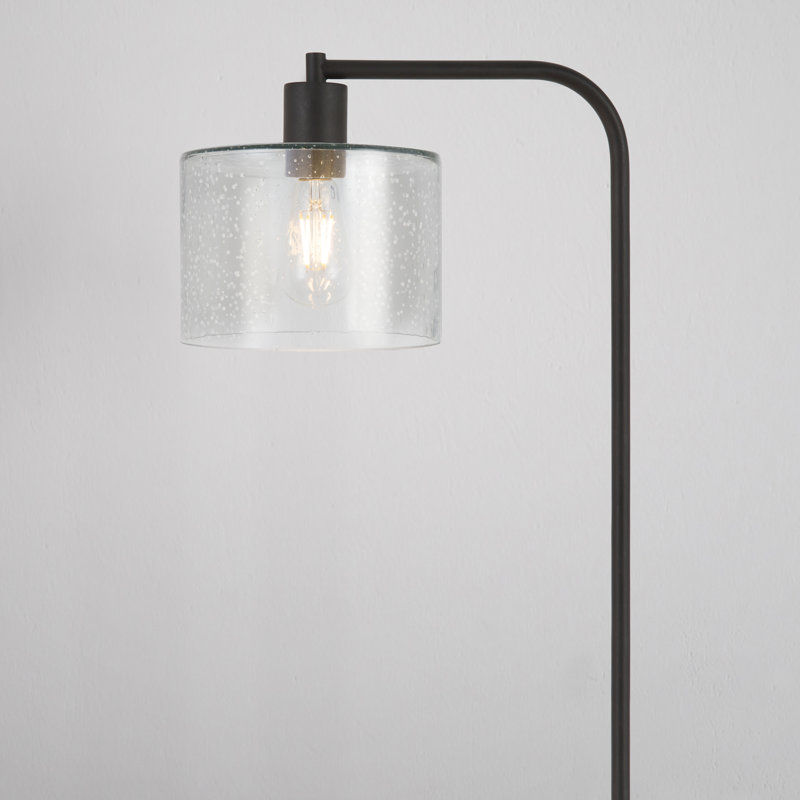 Calianne 57'' Blackened Bronze Arched Floor Lamp, Seeded