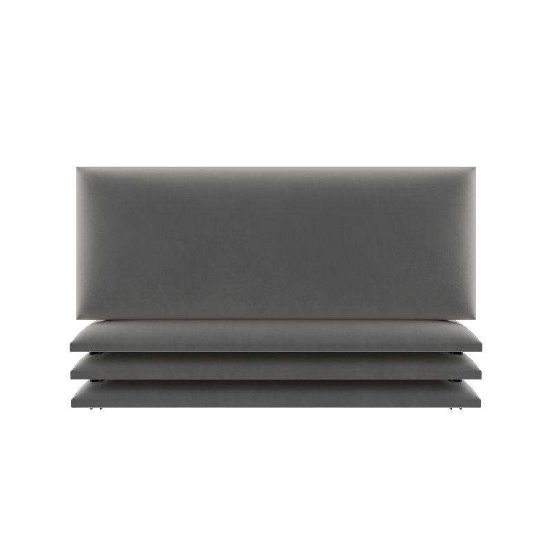 Garen Upholstered Headboard, Velvet Smoke Grey, Super King (6')