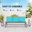 Balancelle d'extérieur 3 places avec coussin, support en acier, auvent inclinable pour patio, jardin, bleu foncé