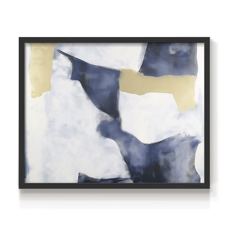 Abstrait, série XLVI, reproduction encadrée, H 11 po x l 14 po, Noir, noir, noir, noir