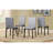 Quin 5-Piece Metal Dining Set with Faux Marble Tabletop & Upholstered Chairs-126592480