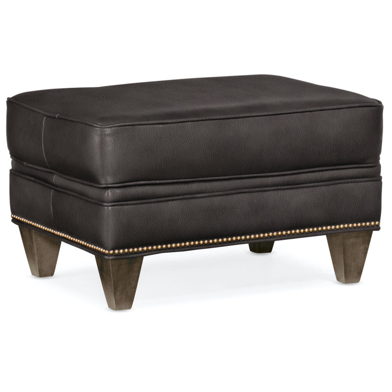 Reddish Ottoman, French Natural, Cobblestone, Aline Light Gray Stonewash Genuine Leather