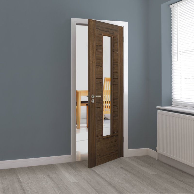 Latefia Walnut Internal Door Prefinished, 198.1cm H x 68.6cm W x 3.5cm D