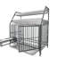 Cage en fer pour animaux de compagnie - Panneaux, poignées, 23,88 po Large, large 49,61 po, noir + gris fumée, grand et pratique support de rangement, gris anthracite