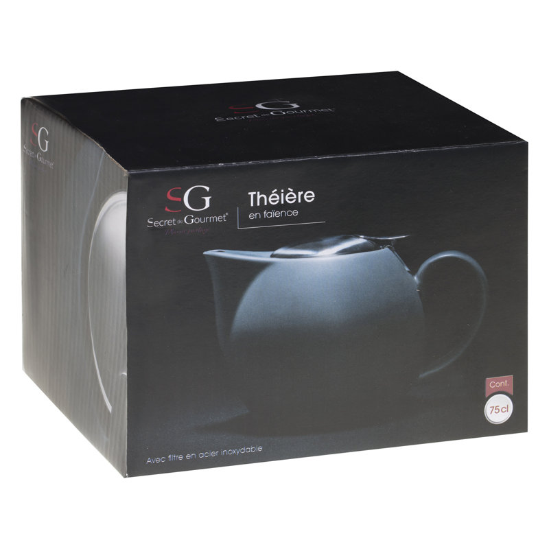 Symple Stuff Kubiak 0.75ml Solid Colour Teapot, Grey
