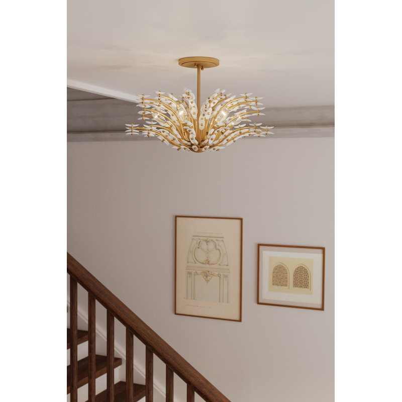 Plafonnier semi-encastré 24 po 6 lumières Sorra