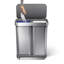 Simplehuman 58 Liter / 15.3 Gallon Rectangular Dual Compartment Recycling Step, Brushed Stainless Steel With Soft-close Plastic Lid Kitchen Trash Can