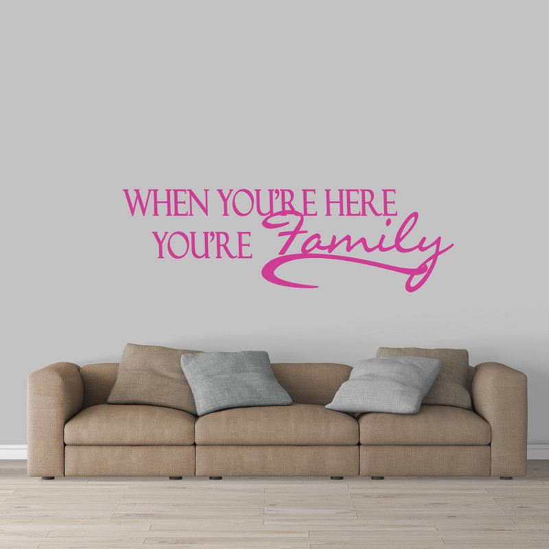 Adhésif mural "When you are you Famille", Rose vif