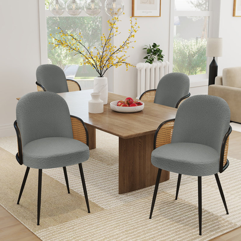 Chaise rembourrée Boucle, Gris, 4