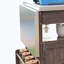 Chariot pour îlot de cuisine pour l'extérieur avec plateau en acier inoxydable-344305754