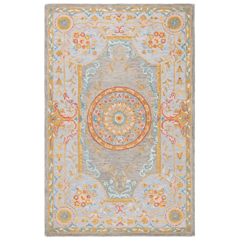 Tapis oriental en laine et coton touffeté à la main Paze, Rectangle 5 pi x 8 pi