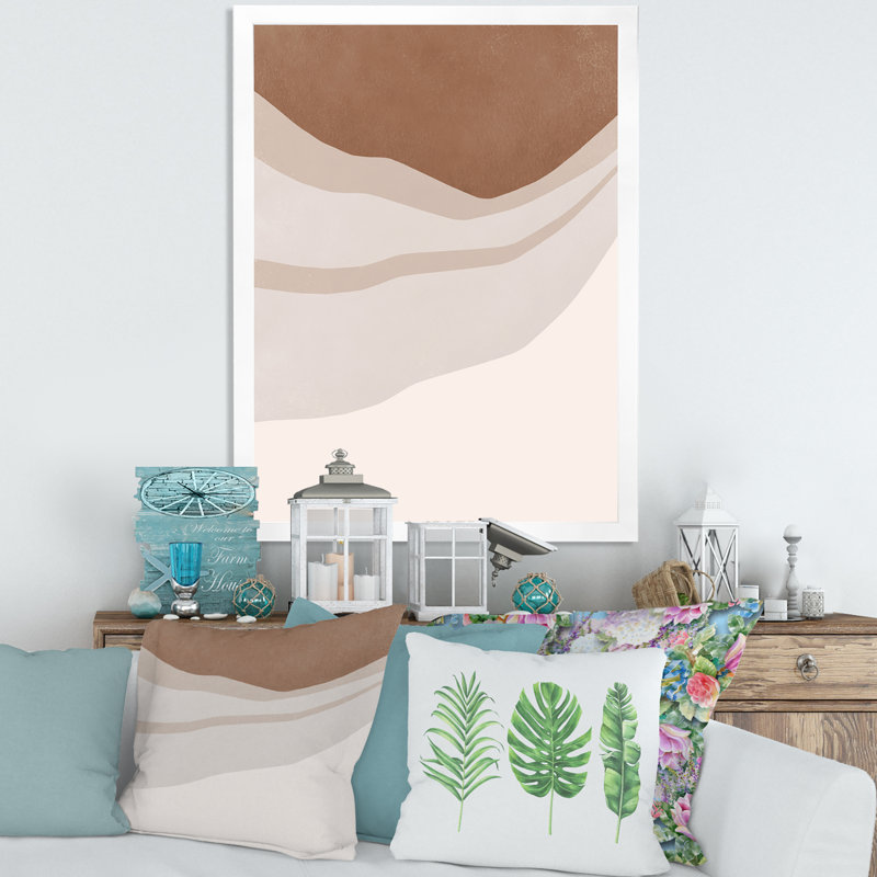 Terracotta and Ivory Shapes With Scuff Effect - Reproduction de photo encadrée sur toile, H 40 po x l 30 po x 1,5 po