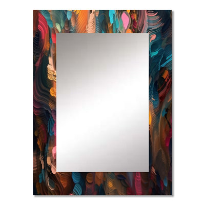 Random Swirls Abstract - Abstract Geometric Decorative Wall Mirror, Modern & Contemporary Large Mirror, Printed Metal Art
