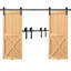 Black Steel Double Door Barn Door Hardware Kit Standard Double