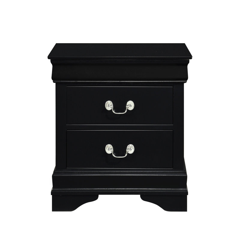 Table de chevet à finition noire 1Pc