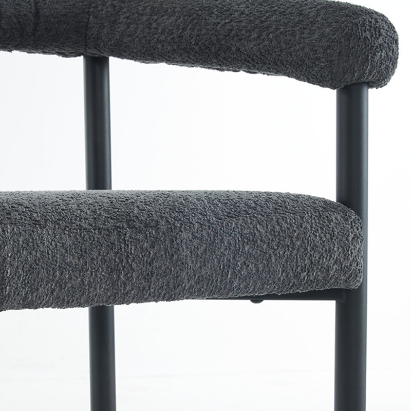 Ensemble de 2 tabourets de bar rembourrés modernes, tables non comprises, Gris foncé