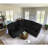 5-Seat Microfiber Manual Recliner Sectional Sofa with Drop-down Tables Cup Holders-675441310