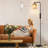 Iberis 68'' Slim Dimmable Floor Lamp With Remote Control, Handwoven Rattan Shade, 10W LED Bulb Included