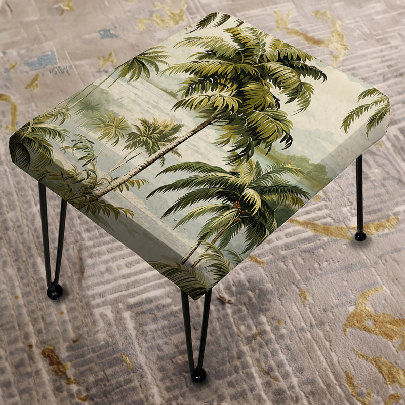 Vintage Palms Tropical Pattern - Tropical Rectangle Ottoman