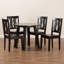 Ensemble de salle à manger 5 pièces Luma au fini brun foncé transitionnel, H 37,4 po x l 17,9 po x P 19,9 po Luma-373445562-373445561