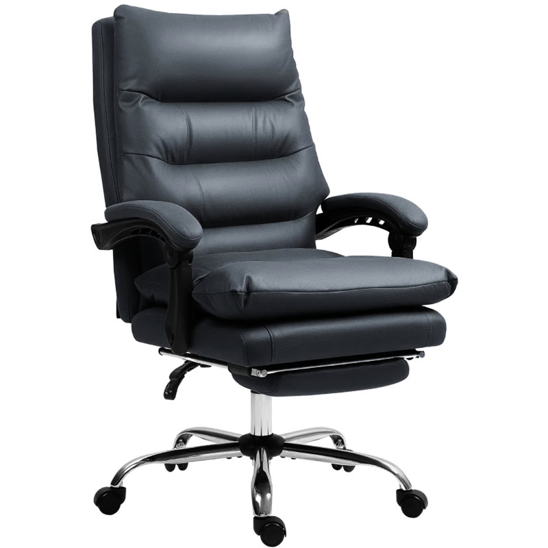 Fauteuil de massage inclinable chauffant en microfibre, gris foncé - inclinable 135, cinq modes, roues pivotantes pour fauteuil de mobilité avec repose-pieds, chauffage lombaire, rembourrage à deux niveaux, télécommande câblée