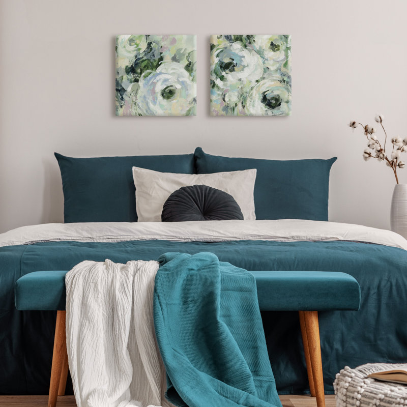 Sauge et lavande pivoines par Silvia Vassileva, art sur toile (ensemble de 2)