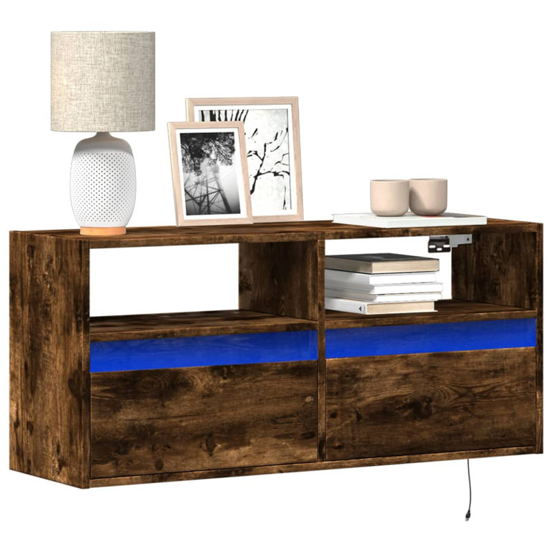 Dallton Unfinished TV Stand, Smoked Oak, 100cm