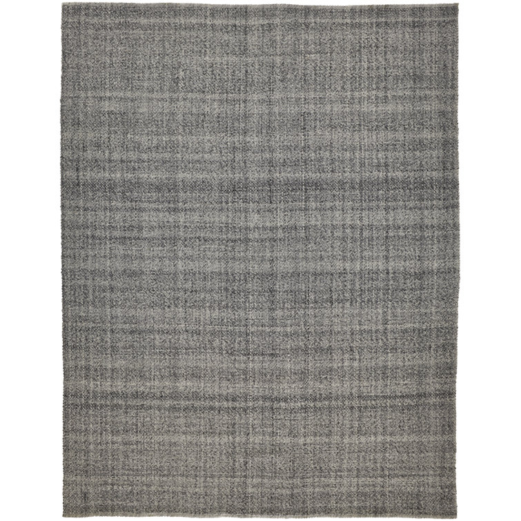 Rectangle Fleurette Handmade Flatweave Polyester Area Rug in Gray/Ivory