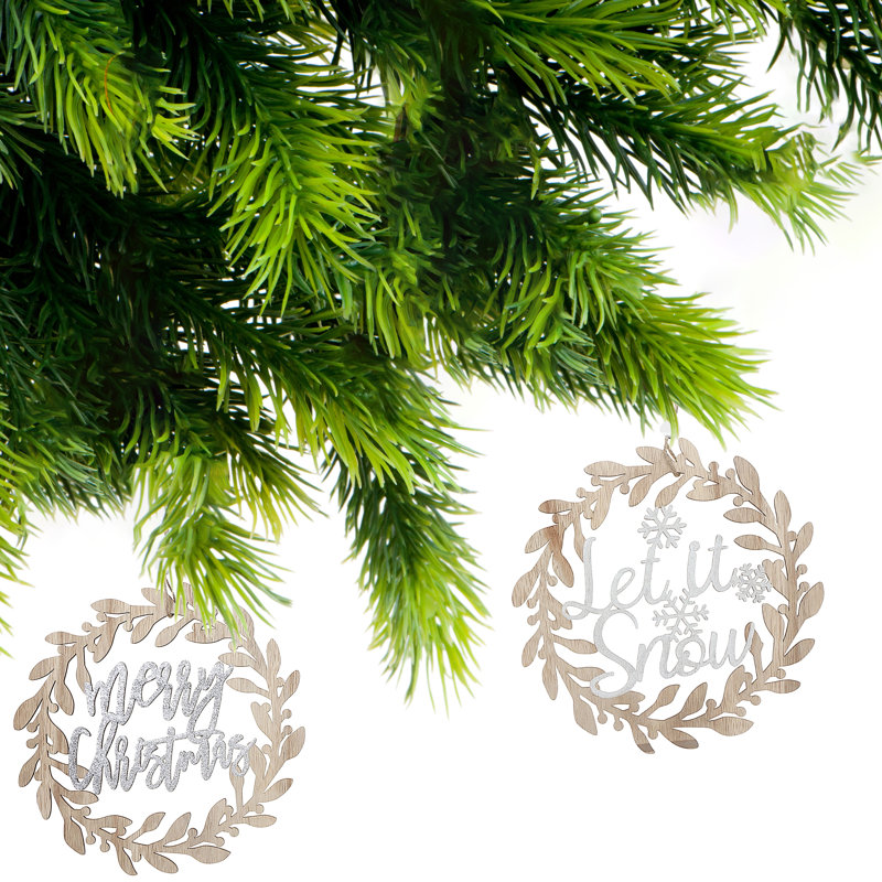 Ihcasadecor 12'' Wood Snowflakes Holiday Shaped Ornament