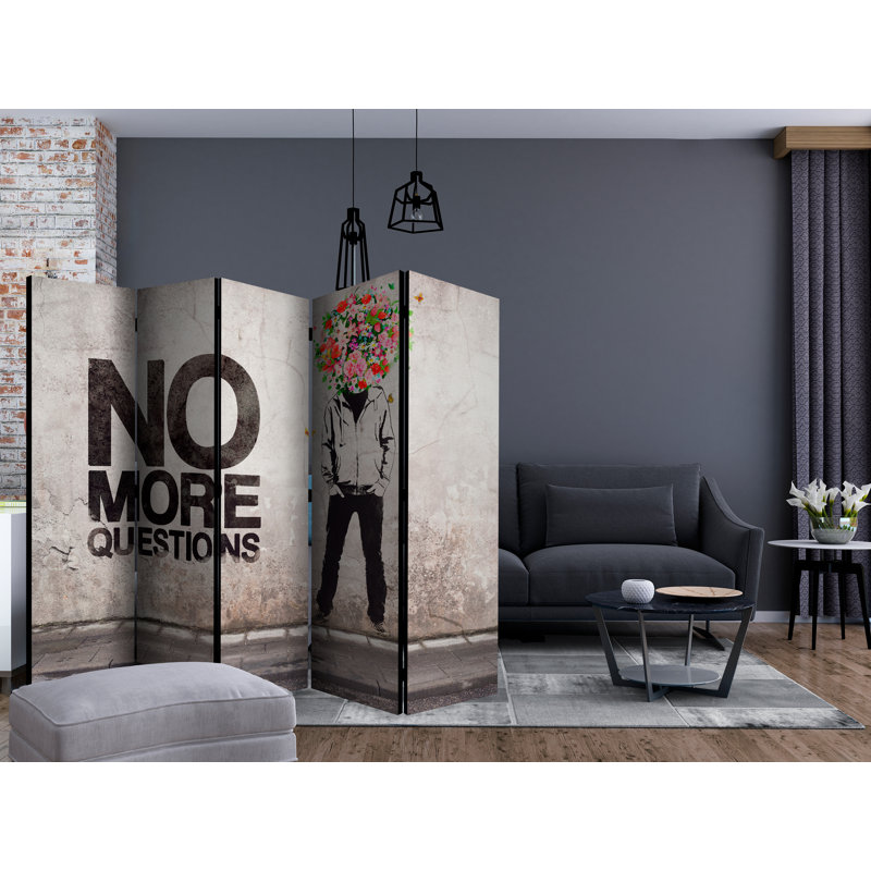 Clethra 225cm W x 172cm H 5 - Panel Solid Wood Folding Room Divider