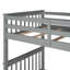 Lit superposé simple au-dessus de simple avec échelles et deux tiroirs de rangement (gris) (LT000265AAE)-1812866676