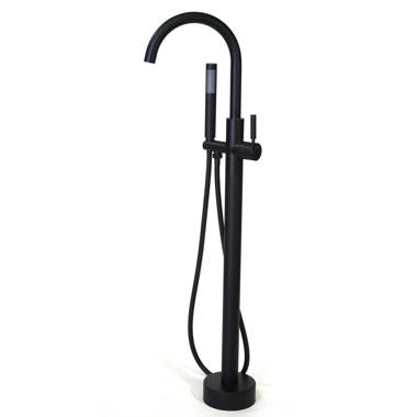 KALIA - KAREO FLOORMOUNT TUB FILLER WITH HANDSHOWER , MATT BLACK