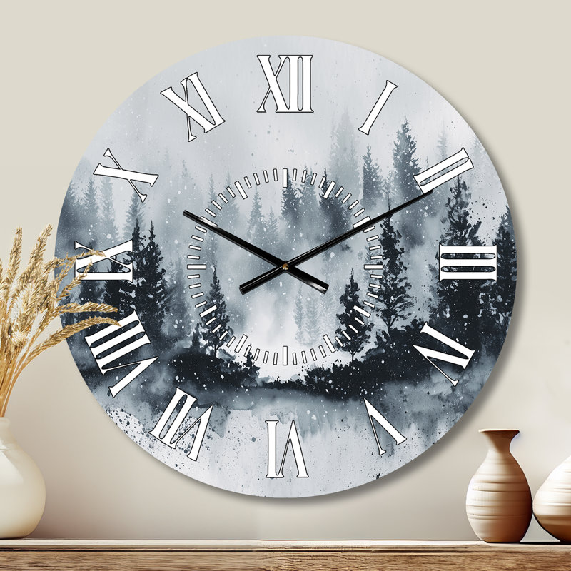 Horloge murale Misty Winter Forest, Petit