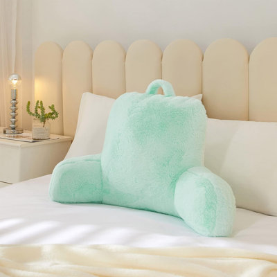 Rabbit Faux Fur Backrest Pillow, Grey
