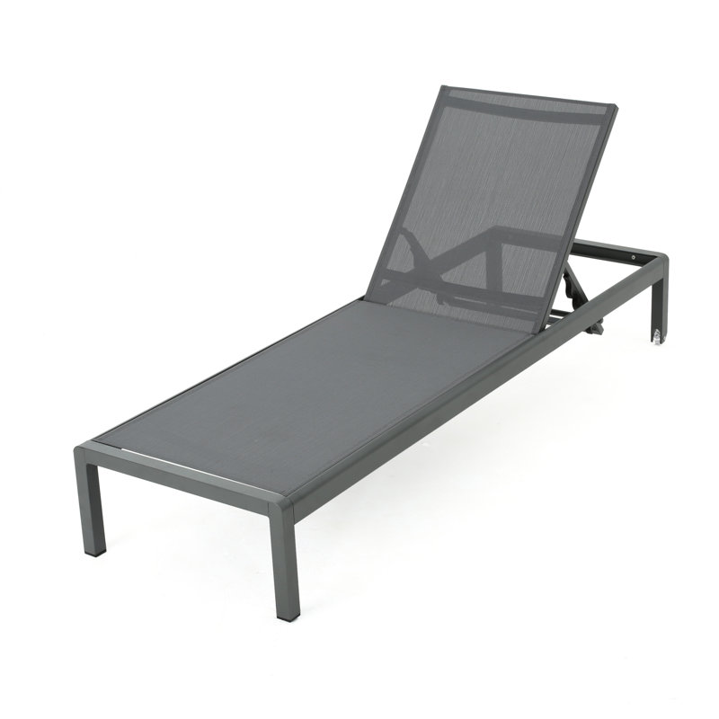 Méridienne grise avec coussin - siège confortable en tissu maillé respirant et stable
