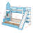 Castle Style Bunk Bed With Drawers，Shelves And Slide-325365885-325365887