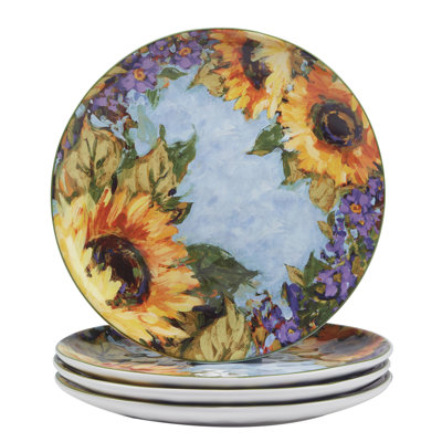 Sunflower Bouquet Set Of 4 Dinner Plate 11"