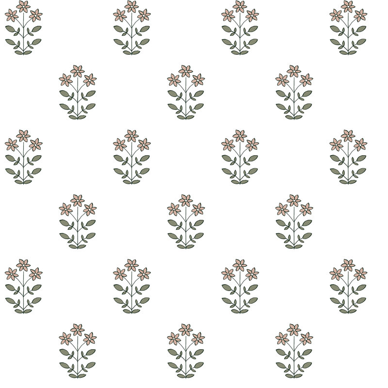 Papier peint floral Kit Blue Heather, Pétale