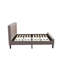 Ensemble de lit très grand 3 pièces - Lit plateforme capitonné - Tête de lit tapissier en velours taupe brun et table de chevet à finition jacobine-1983907105-2109871681-2109871682