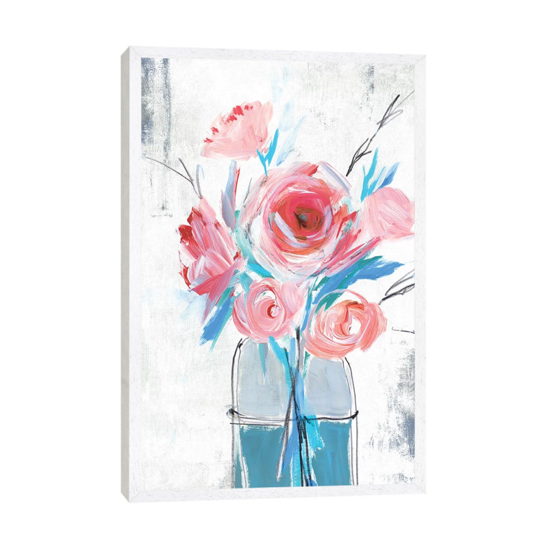 Blue Vase I by Isabelle Z - Painting on Canvas, 152.5 cm H x 101.5 cm W, White Framed